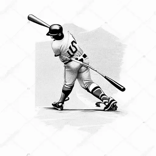 Baseball Player Swinging A Bat With Roses Intertwined In The Background