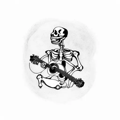 Skeleton Playing A Guitar