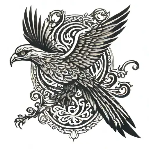 Phoenix Bird With Outstretched Wings