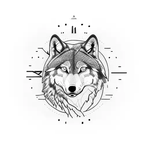 Mountain Clock Wolf