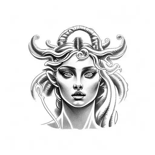 The Silhouette Of Aphrodite With The Look Of Medusa