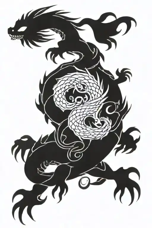 Dragon And Zodiac Sign Aquarius
