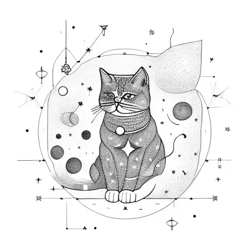 Constellation Of Stars Forming The Shape Of A Cat