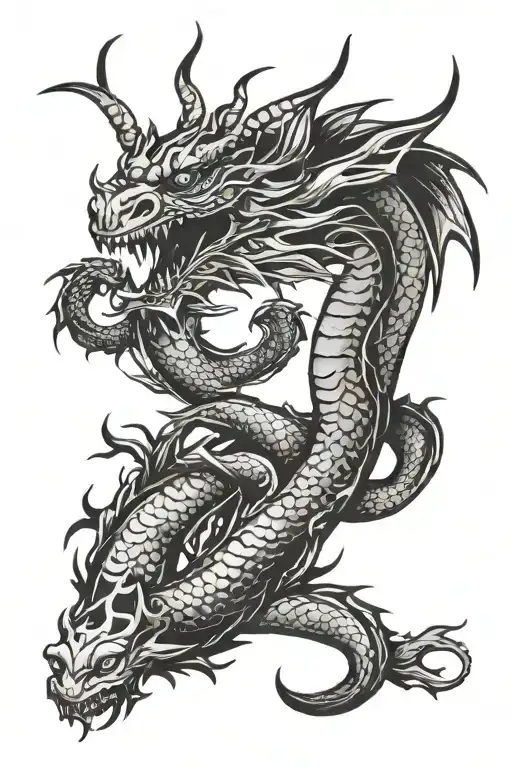 Dragon And Zodiac Sign Aquarius