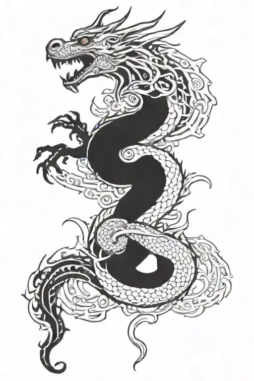 Dragon And Zodiac Sign Aquarius Zodiac Sign