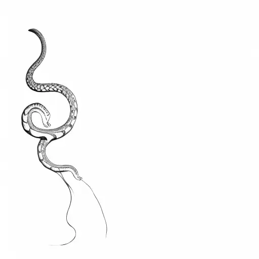 A Snake On A Black Background