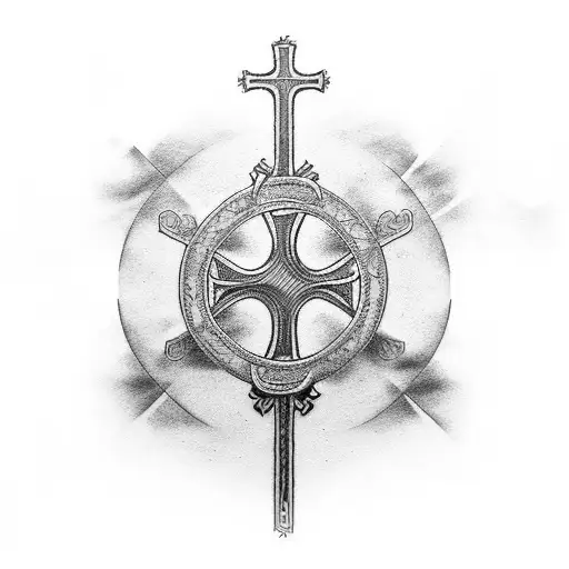 Religious Cathloic Cross Arm Sleeve