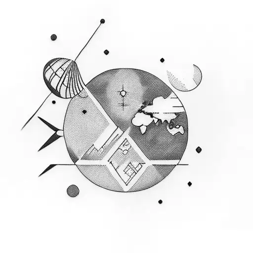 Small Black Minimalist Tattoo Of That Symbolizes Travel And Seeing The World