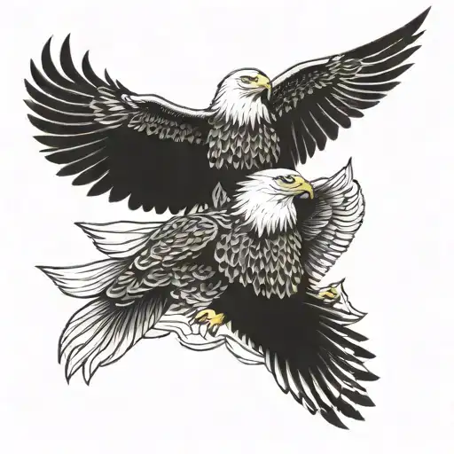 Bald Eagle And Golden Eagle Soaring