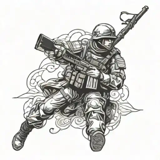 A Soldier With Ukraine Symbol