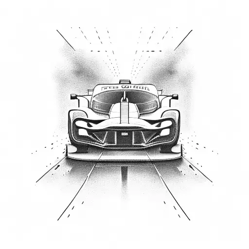 A Sleek And Minimalist Design Of A Racing Car Speeding Across A Finish Line