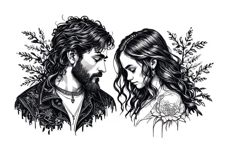 Son And Daughter And Father