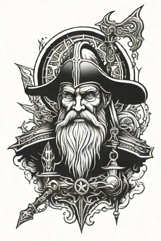 Odin Shoulder Tattoo Design