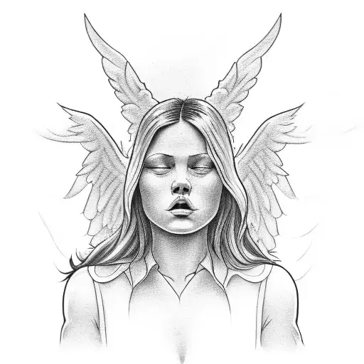 Sky With Clouds And Angel