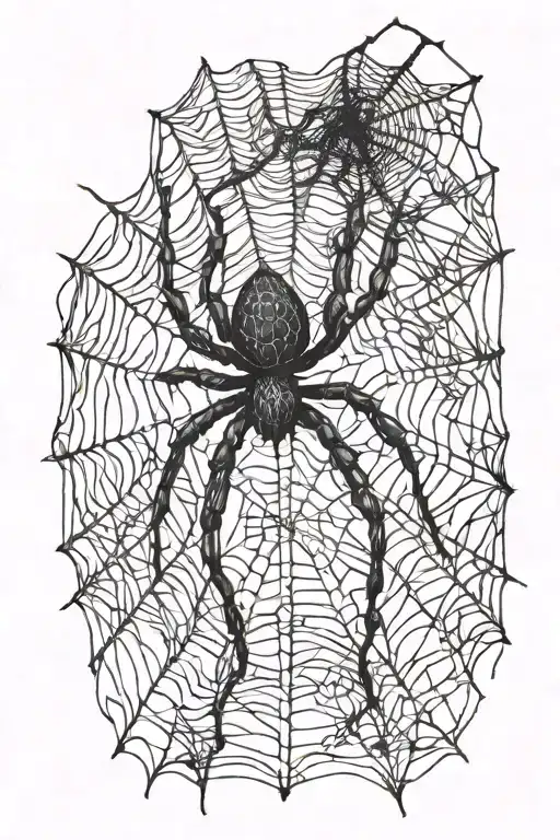 Black Web With Spider Crawling