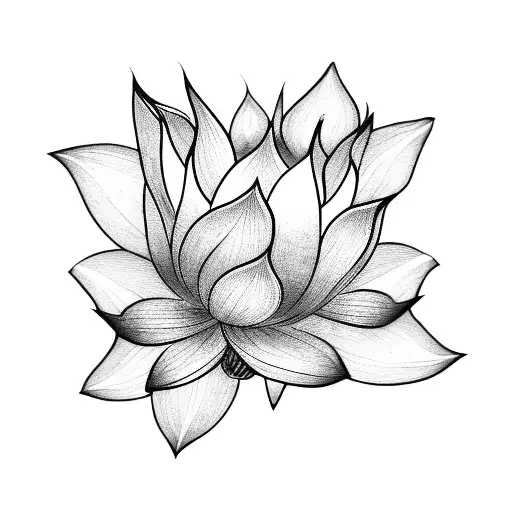 Long Tattoo Spine Moth Lotus Flower