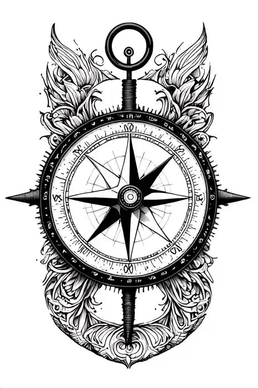 Compass Surrounded By Various