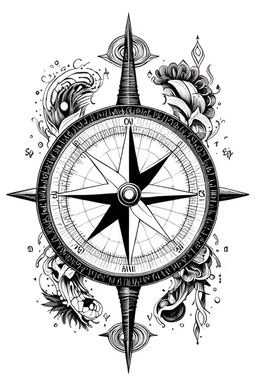 Compass Surrounded By Various