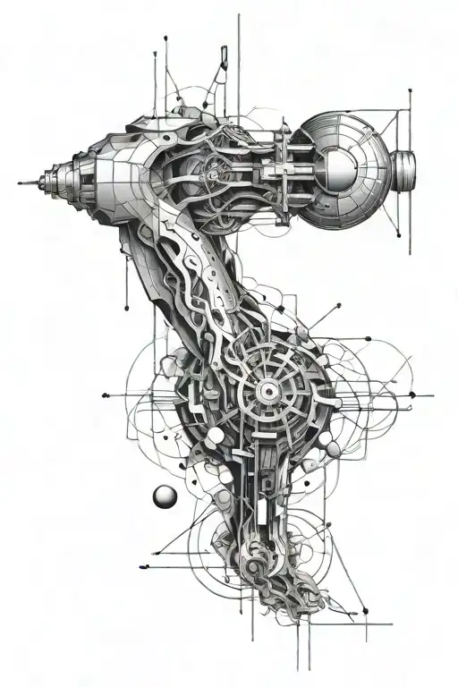 Science And Engineering Lower Leg Sleeve Tattoo Abstract