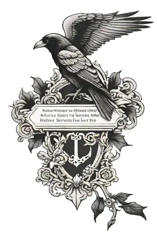 Gothic Tombstone Raven