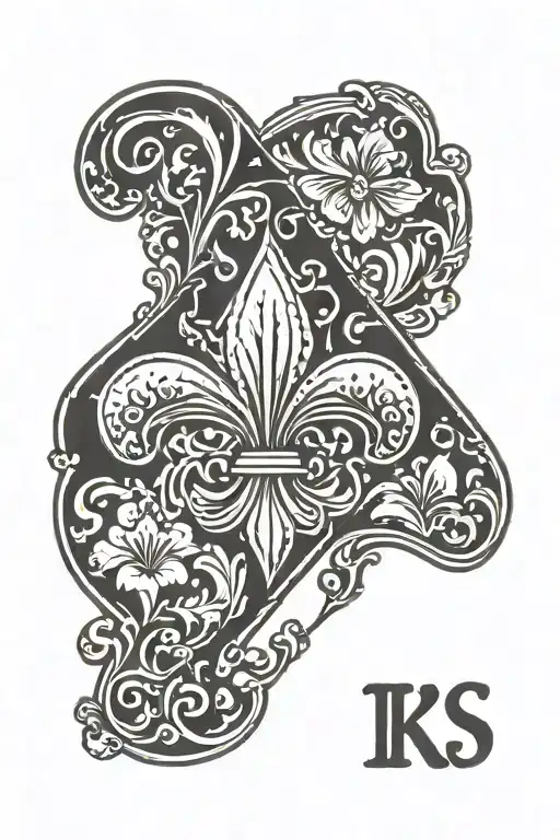 Guitar Pick With A Fleur-de-lis Inside