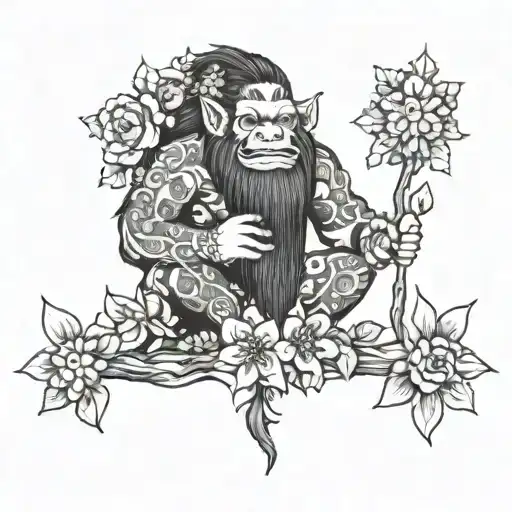 Nordic Troll With Flowers