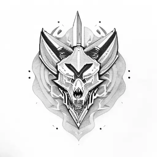 Skulls And Wolf With Knife