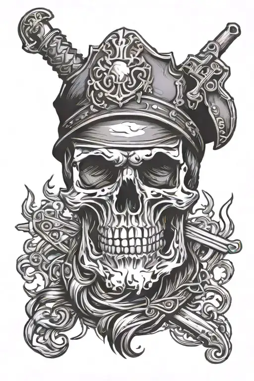 Skull And Beard From A Weapon