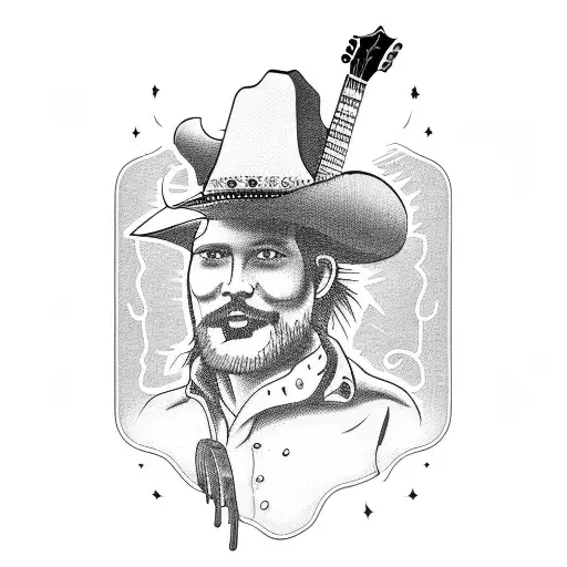 Semi-truck With Guitar And Cowboy Hat And An Apron