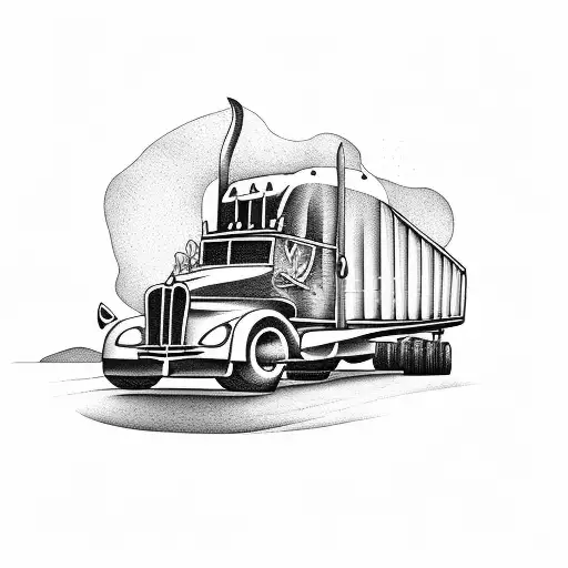 Semi-truck With Guitar And Apron On