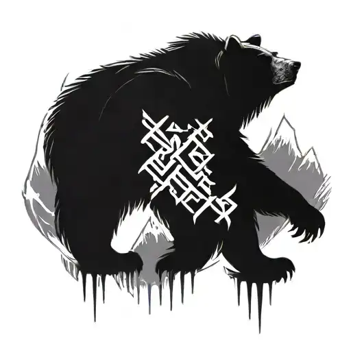 Bear And Northern Runes Back