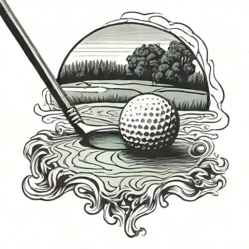 A Golf Ball Teed Up On A Putting Green With A Subtle Background Of A Golf Course