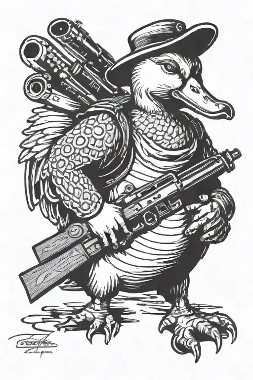 Tactial Duck Holding A Gun