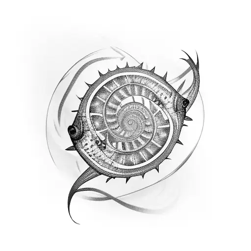 Fish Spiraling Like Dna Around Arm