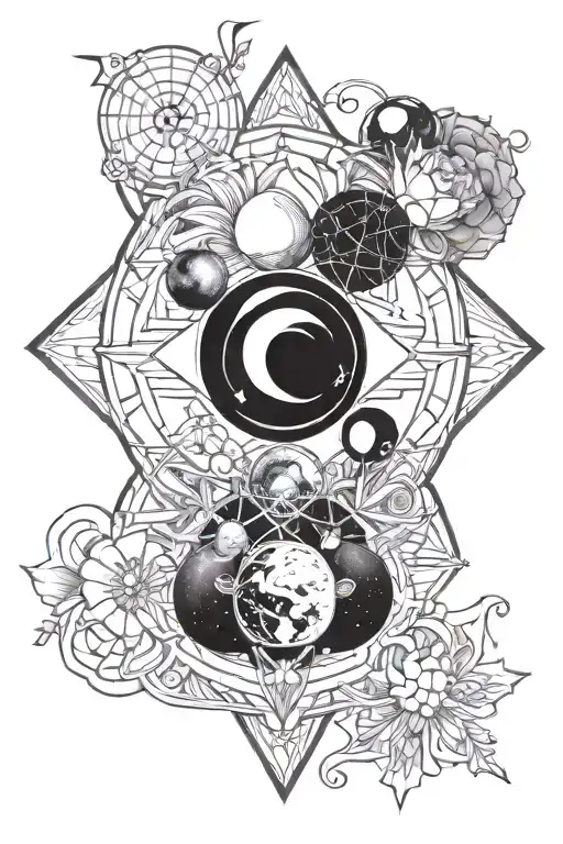 Symbol Of Kindness And Braveness And God With Combination Of Planets