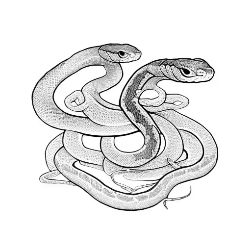 Snake Wrapped Around A Woman's Silhouette