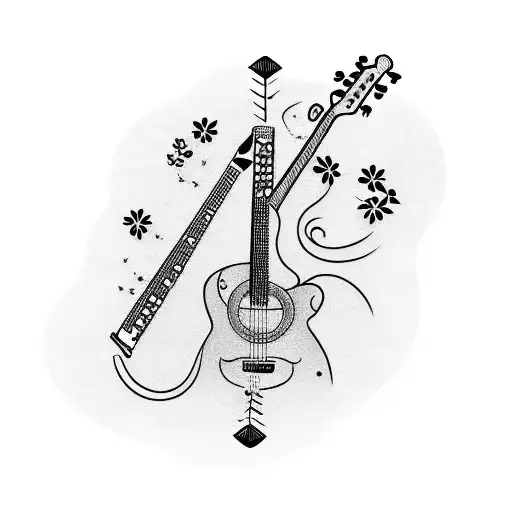 Guitar With Flowers