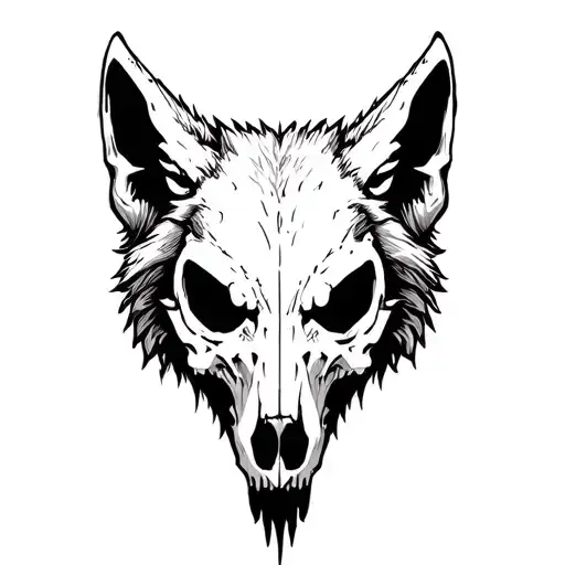 Wolf Skull Face On