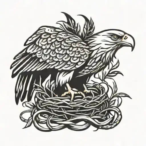 Eagle With Fox And Nest