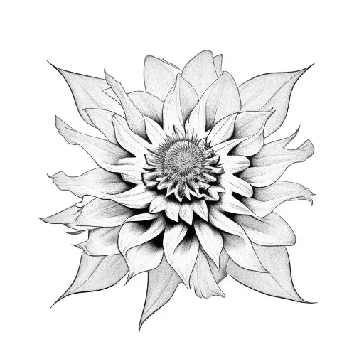 Dahlia And Thistle Negative Space Blackout