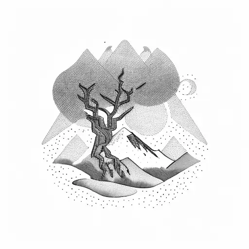 Majestic Mountain Range With A Hidden Olive Tree Grove