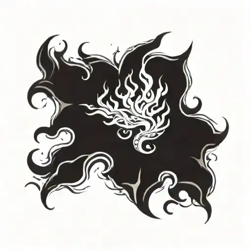 Fire And Water Partner Tattoo Design