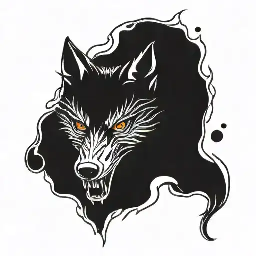 Trident With Wolf Eyes Looking