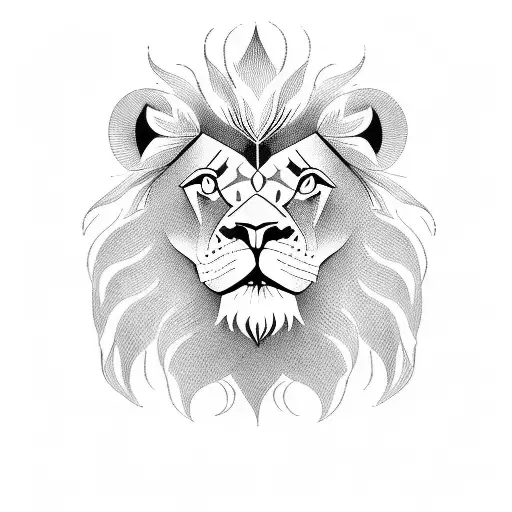 Lion Head And A Clock