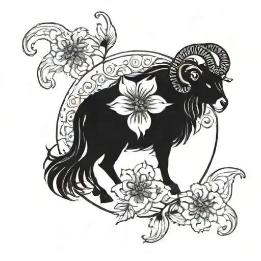 Circular Flowery Aries