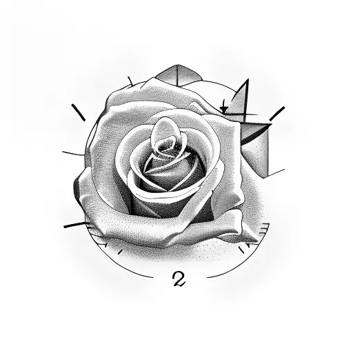 Birth Clock Roses Cross