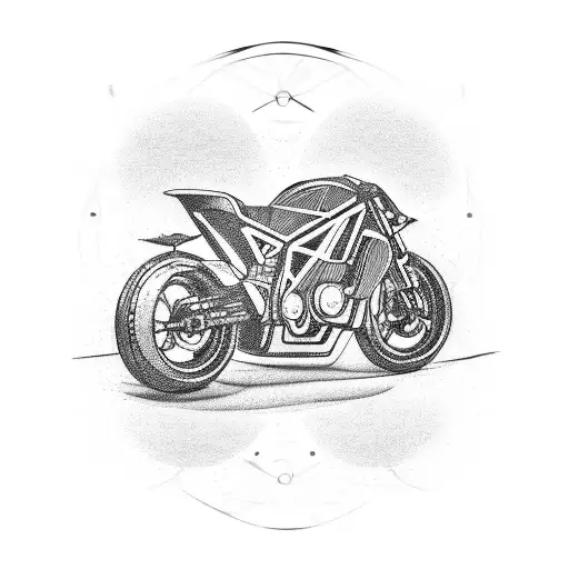 Motorcycle Tire Track Forming A Guitar