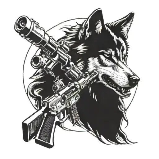 Wolf And Machine Guns