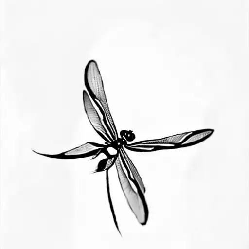 A Dragonfly On A Black Background
