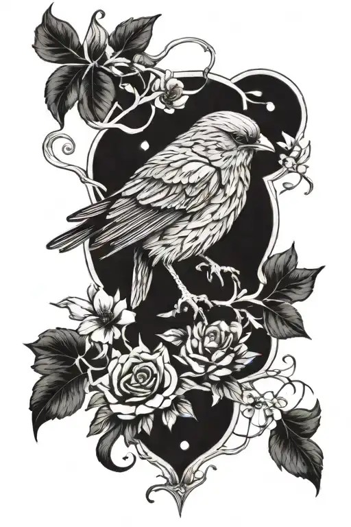 Zodiac Sign Leo And Bird Nightingale